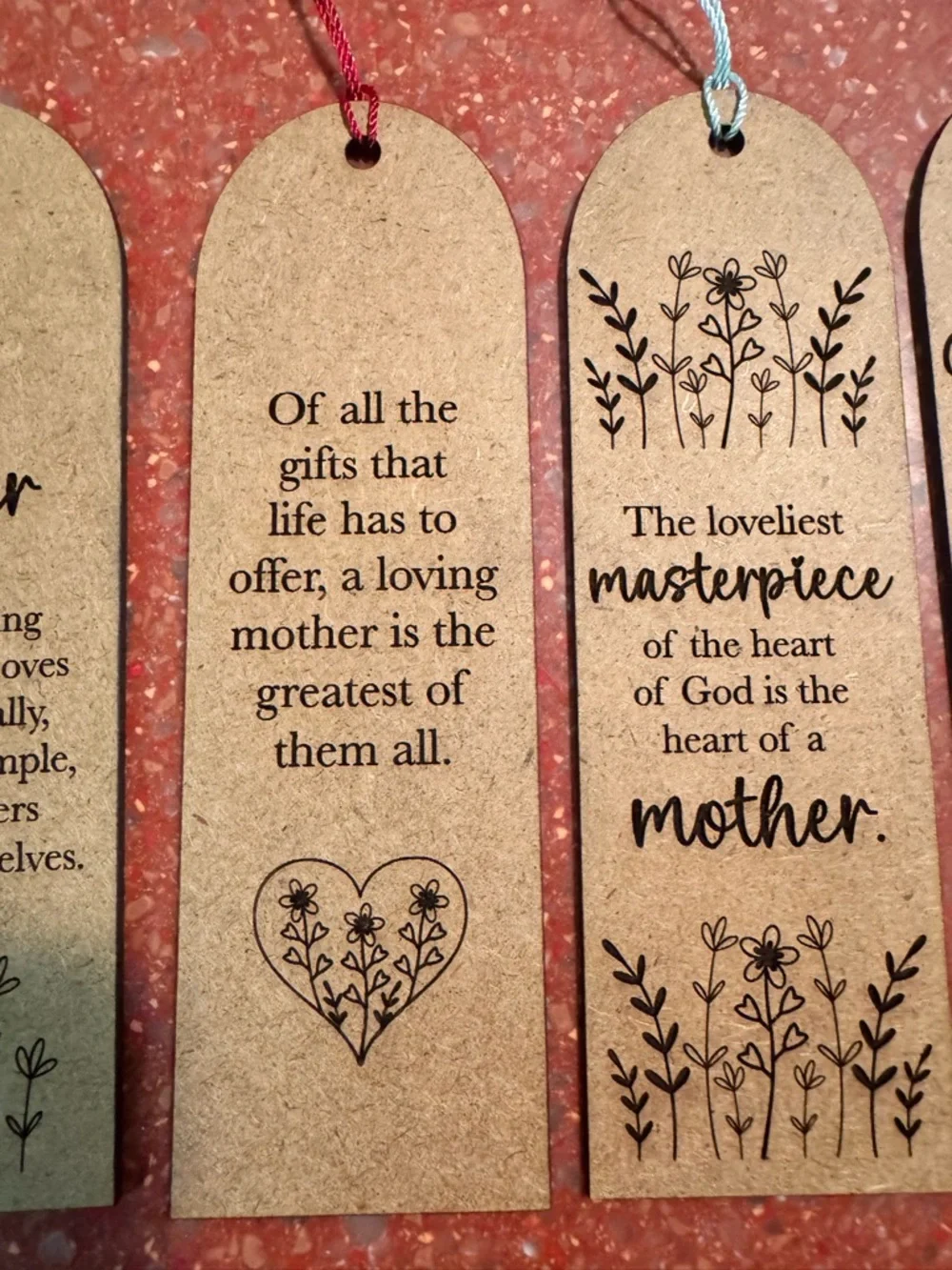 Hand crafted by me wood with tassel  “Mother’s” bookmark buyers choice of 1 - Picture 4 of 5